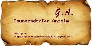 Gaunersdorfer Anzelm névjegykártya